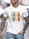 Men's T-Shirt January Nineteen Eighty Three Limited Edition Graphic Birth Year Number