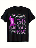 Men's T-Shirt Chapter 56 Fabulous Since 1969 With Sparkling Pink High Heel Shoe