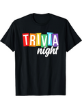 Men's T-Shirt Trivia Night Color Blocks And Playful Lettering On Black Shirt