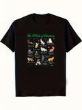 Men's T-Shirt Twelve Festive Holiday Cats Wearing Silly Christmas Costumes And Accessories Cat
