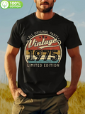 Men's T-Shirt All Original Parts Vintage 1975 Limited Edition Sunset Gradient Retro Font