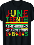 Men's T-Shirt Juneteenth Remembering My Ancestors Multicolor Numbers Bold Letters
