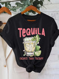 Women's T-Shirt Tequila And Fresh Citrus Ice Among Sparkling Refreshing Drinks Glass