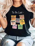 Women's T-Shirt To Do List With Colorful Sticky Notes On Black T Shirt