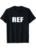Men's T-Shirt Bold White Letters Ref Centered Black T Shirt