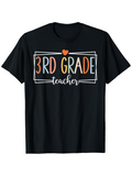 Men's T-Shirt Colorful Words And Heart Accents With Framed Lettering Teacher
