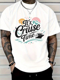 Men's T-Shirt Its Cruise Time With Sun Waves Water And Mountains Cruise Ship