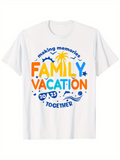 Men's T-Shirt Making Memories Family Vacation Together With Palm Tree Waves Sunglasses Dolphin