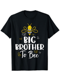 Men's T-Shirt Big Brother To Bee With Smiling Cute Cartoon Yellow Bee