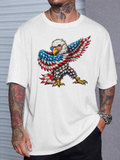 Men's T-Shirt Patriotic Eagle With American Flag Wings Spreading Powerfully Bold Eagle