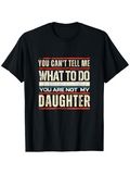 Men's T-Shirt Distressed Bold Lettering With Contrasting Lines Statement Daughter
