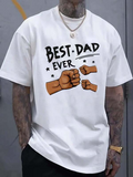Men's T-Shirt Best Dad Ever Cartoon Fist Bump Surrounded By Playful Hands
