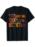 Men's T-Shirt So Very Thankful Grateful Unbelievably Blessed Colorful Lettering T Shirt