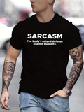 Men's T-Shirt Sarcasm The Bodys Natural Defense Against Stupidity Statement Text T Shirt