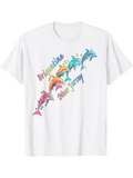 Men's T-Shirt Bright Pastel Colors With Playful Jumping Dolphins In Water Dolphin