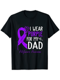 Men's T-Shirt I Wear Purple For My Dad With Purple Awareness Ribbon