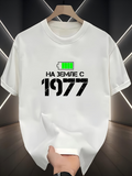 Men's T-Shirt Charging Battery With Bold Numbers Vintage Year