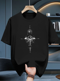 Men's T-Shirt Cosmic Geometric Lines With Mystical Light Surrounding Central Symbol