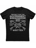 Men's T-Shirt 2nd Amendment Statement With Crossed Rifles Strong Constitution Black T Shirt