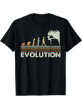 Men's T-Shirt Evolution Silhouetted Human Figures Walking Toward Dinosaur Mountains