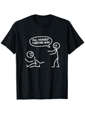 Men's T-Shirt Pull Yourself Together Man Cartoon Stick Figures On Black T Shirt