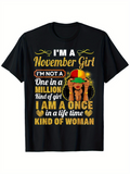 Men's T-Shirt Im A November Girl African Style With Sparkling Gold Accents Woman