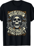 Men's T-Shirt When We Recover Loudly With Roses And Radiating Skull Surrounded By Stars