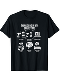 Men's T-Shirt Things I Do In My Spare Time Funny Icons With Hobby Activity Objects