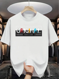 Men's T-Shirt Original Colorful Letters On Minimalist White Modern Tee