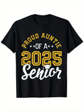 Men's T-Shirt Proud Auntie Of A Senior With Graduation Year And Bold Numbers