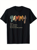 Men's T-Shirt Gammy Definition With Colorful Script Text On Black Shirt