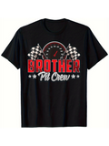 Men's T-Shirt Brother Pit Crew Vintage Racing Speed Meter With Checkered Flags