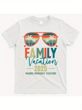 Men's T-Shirt Family Vacation 2025 Retro Sunglasses With Palm Trees Reflection