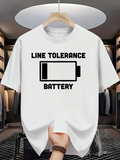 Men's T-Shirt Line Tolerance Battery Icon With Minimalist Flat Style Battery