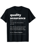 Men's T-Shirt Quality Assurance Definition Statement With Bold White Text Typography