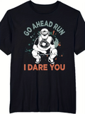 Men's T-Shirt Go Ahead Run I Dare You Splash Background Catcher