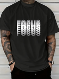 Men's T-Shirt Stacked Shadow Block Lettering Focus Text