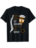 Men's T-Shirt Drink Coffee Iconic Daily Routine With Coffee Cup And Spine Illustration