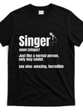 Men's T-Shirt Singer Definition Typography With Microphone Artwork T Shirt