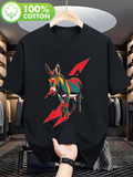 Men's T-Shirt Multicolored Abstract Zigzag Art With Electric Donkey