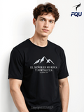 Men's T-Shirt Minimalist Mountain Silhouette With Inspirational Faith Motto Mountain