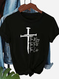 Women's T-Shirt The Way The Truth The Life With Stylized Cross Artwork T Shirt