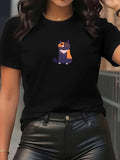 Women's T-Shirt Abstract Geometric Pastel Colors Among Midnight Shadows Cat