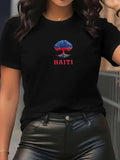 Women's T-Shirt Haiti Glowing Tree Of Life With Radiant Red Blue Trunk