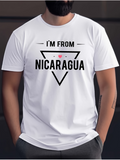 Men's T-Shirt Im From Nicaragua Modern Minimalist Triangle With Heart Centerpiece Typography Design Shirt