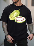 Men's T-Shirt Tropical Green Leaves And Juicy Fresh Soursop Fruit