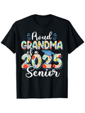 Men's T-Shirt Proud Grandma Of A 2025 Senior Colorful Floral Number Pattern