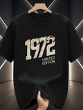 Men's T-Shirt 1972 Limited Edition Vintage Bold Numbers On Classic Black Shirt