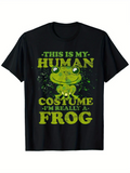 Men's T-Shirt This Is My Human Costume Funny Green Cartoon Frog