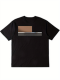 Men's T-Shirt Retro Minimal Shapes With Glossy Horizontal Reflections Abstract Block